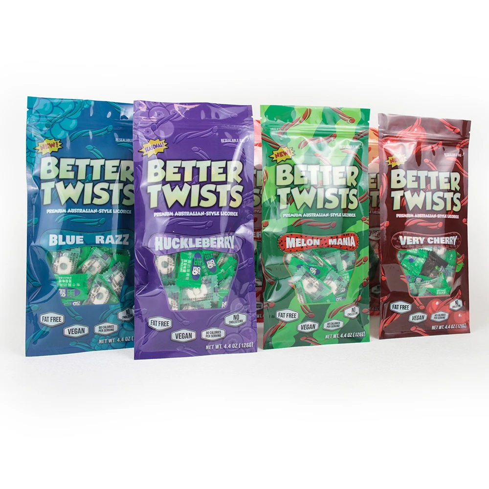 Digital Printing Custom Brand Gummy Cookie Candy Clear Window Water Proof Glossy Packaging Zip Lock 3.5 7 14 28 Gram Mylar Bag
