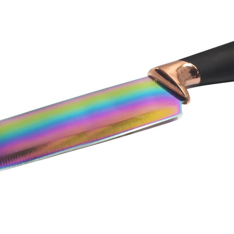 High Quality knife set color plating stainless Steel Kitchen Knife with titanium plating for gift