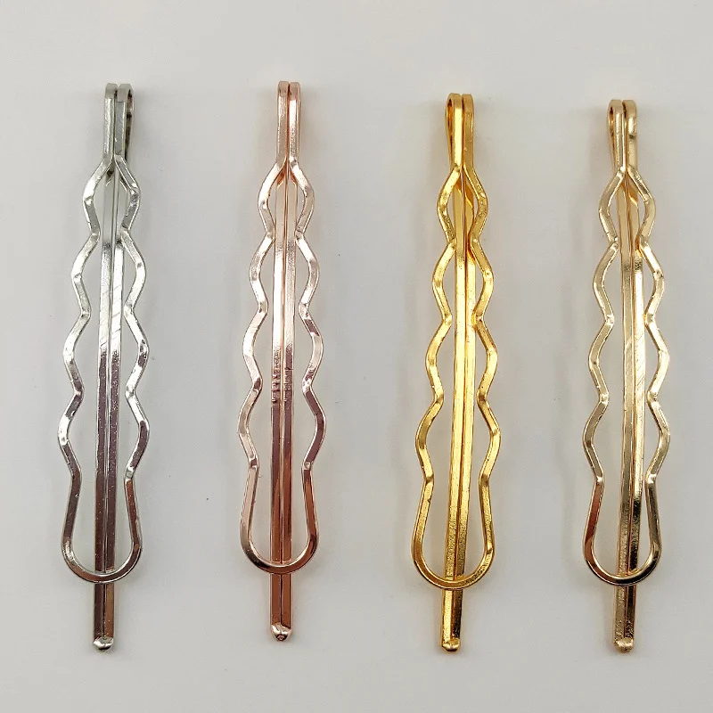High Quality Fashion Accessories Golden Duckbill Clip Heart Hollow Hair Clip Metal Hair Pin