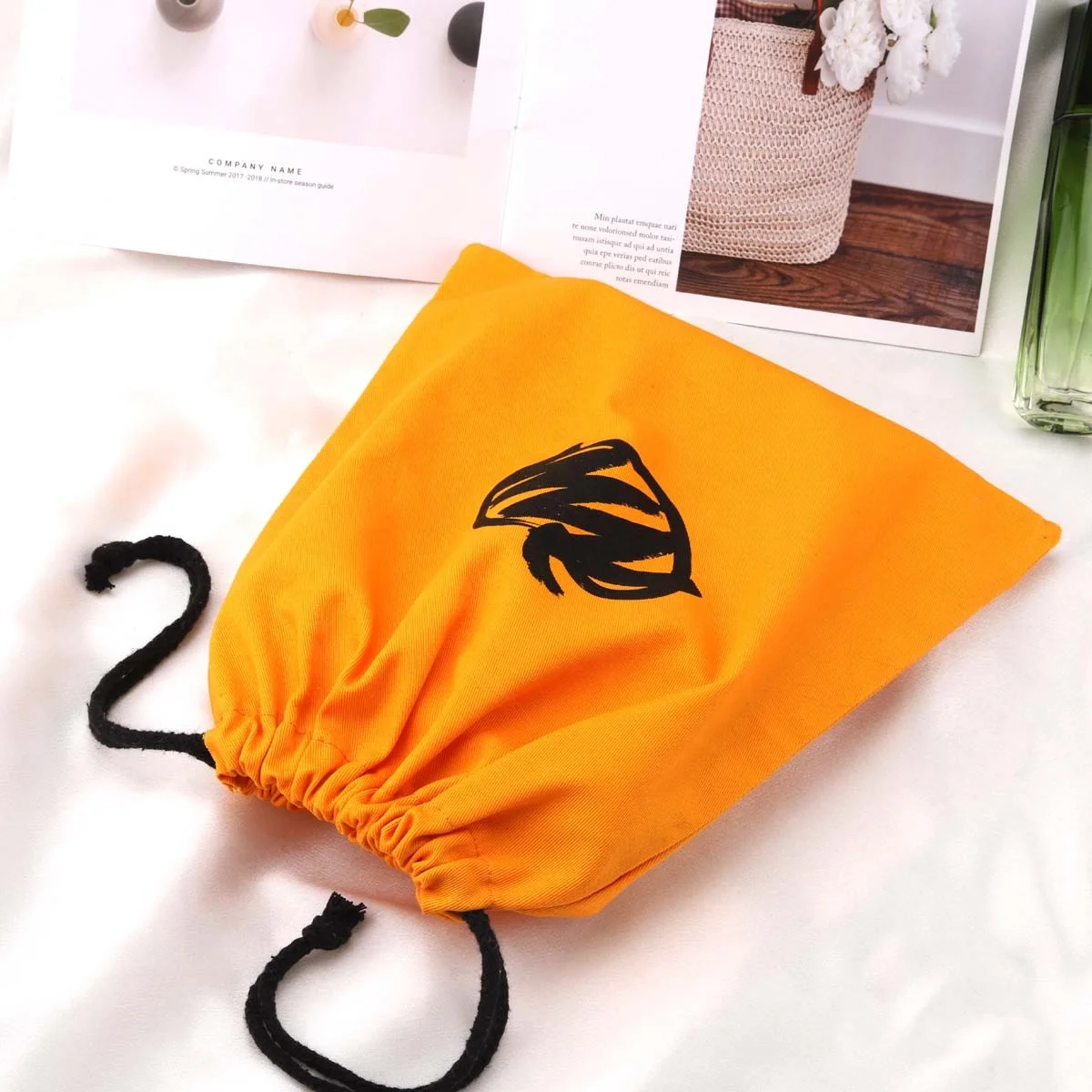 Recyclable Eco-friendly Cotton Twill Drawstring Gift Bag Dust Pouch Custom Logo Printed Wholesale Soild Muslin Shoe Pouch