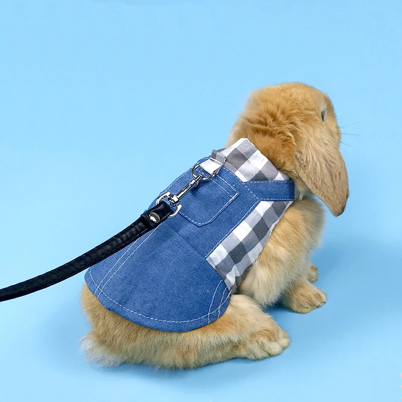 Pet Bunny Clothes Guinea Pig Lop-eared Small Animal Rabbit Costume Accessories Rabbit Clothes with Leash