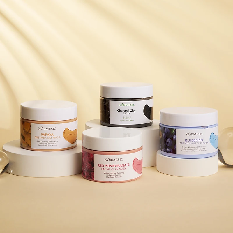 KORMESIC OEM ODM Face Clay Mask Nourishing Papaya red pomegranate blueberry Bamboo Charcoal Mud moisturizing clean Mask