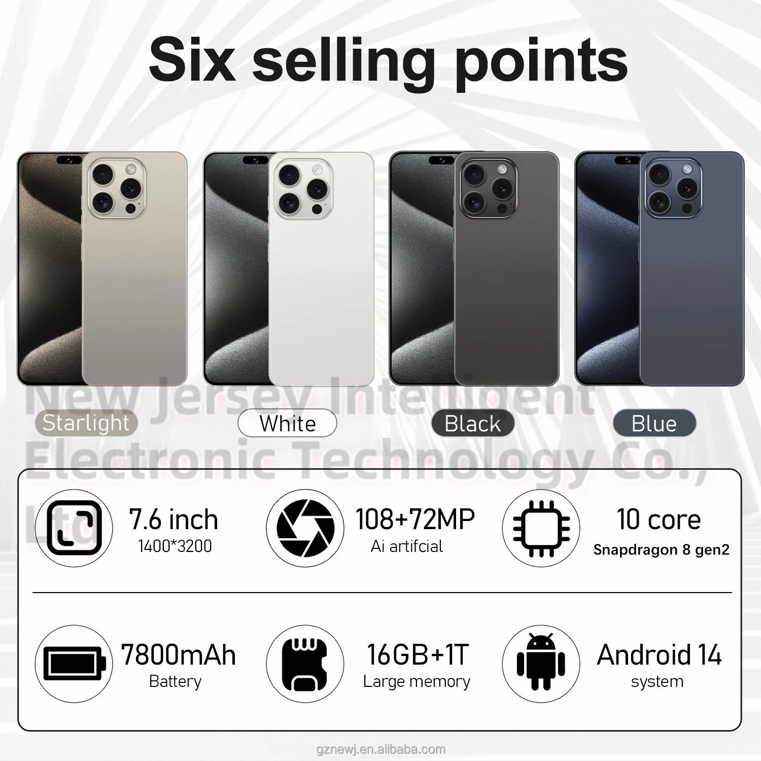 HX-Cellphone 0riginal i16 ProMax 16gb+1tb Smartphone 7.3inch Unlocked Dual Card 5g Phones Android 14.0 Mobile Phones