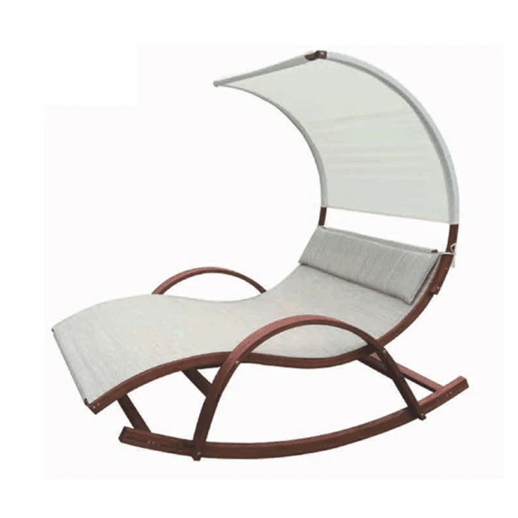 YOHO Modern Garden Outdoor Furniture Wooden Rocking Sun Lounge Chair