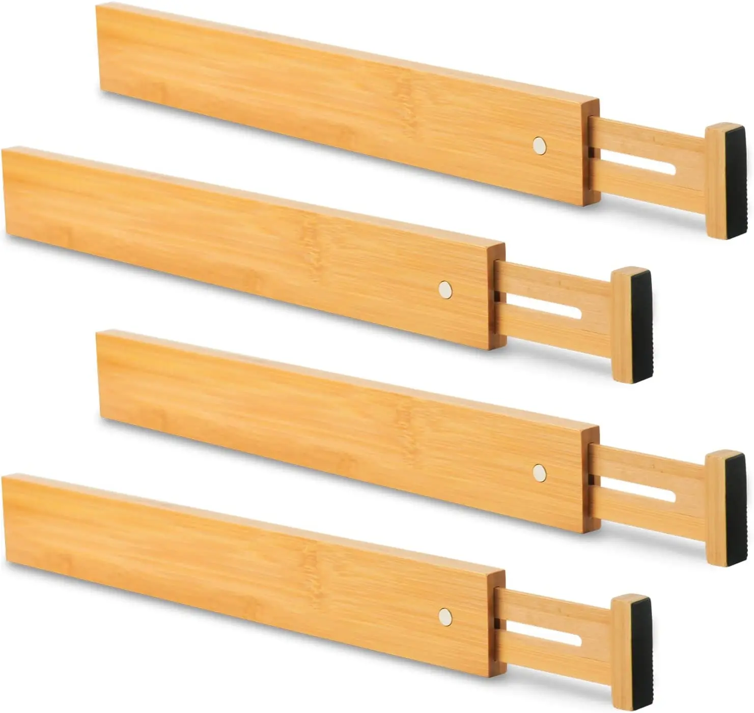 2023 Adjustable Drawer Organizer Expendable Kitchen Bamboo Drawer Dividers, Dresser Drawer divider