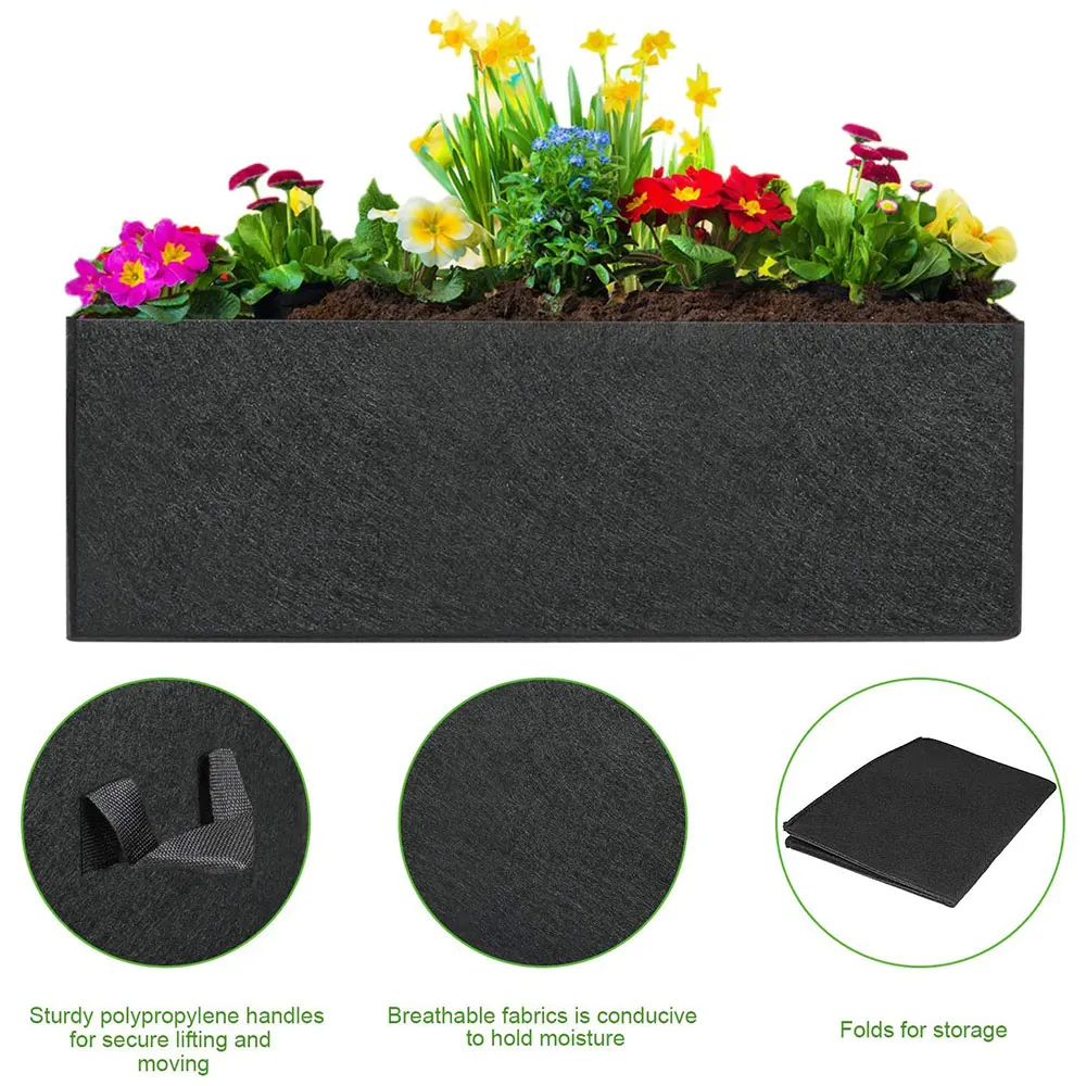 Hot seller 38 Gallon 400g Thickened Non-woven Fabric Raised Garden Bed Square Flower Planter Grow Bag