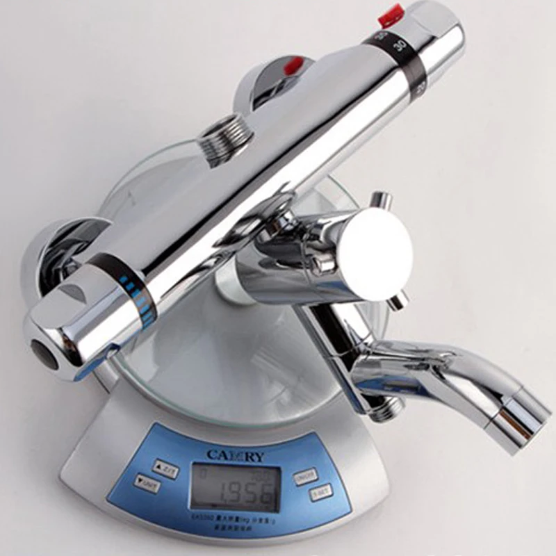 Beelee Wall Mounted Bath Shower Mixer Thermostatic Bath Shower Faucet with Diverter