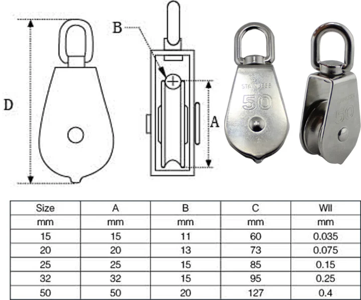 
sheaves pulley swivel wheel M50 stainless steel wire rope pulley for crane machine 