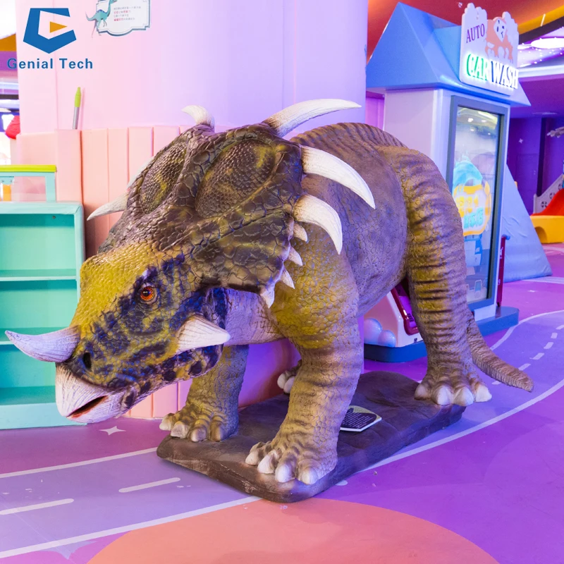 SGD32 Indoor Playground Moving Lifesize T-rex Cartoon Animatronic Dinosaur For Park Decoration