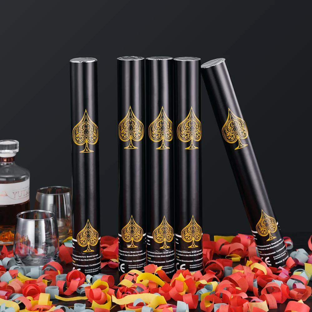 Festive Colorful Striped Confetti Cannon Spade Pack Exciting Celebration Party Accessory