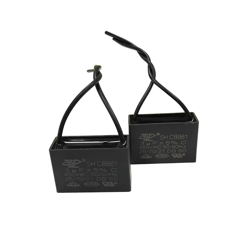 CBB61 3uf/ 450VAC AC Motor Running Start Capacitor Film Capacitor Is Suitable For Fan And Air Conditioner External Unit