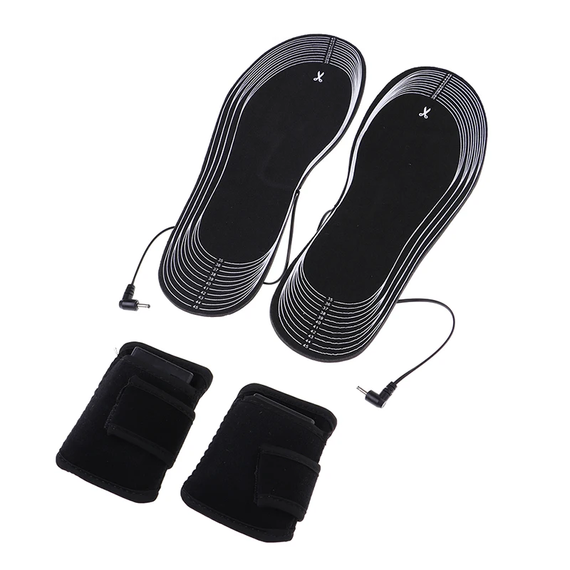 Spot wholesale Winter USB  Electric Battery Heating Warm Shoes  Free Cut Carbon Fiber Foot Pads Thermal Heated Insoles