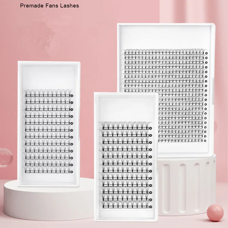 Factory Premade Volume Fans Eyelash Extensions Promade Lash Extension Fans pbt Volume Hand Made Short Stem Fan Eyelashes