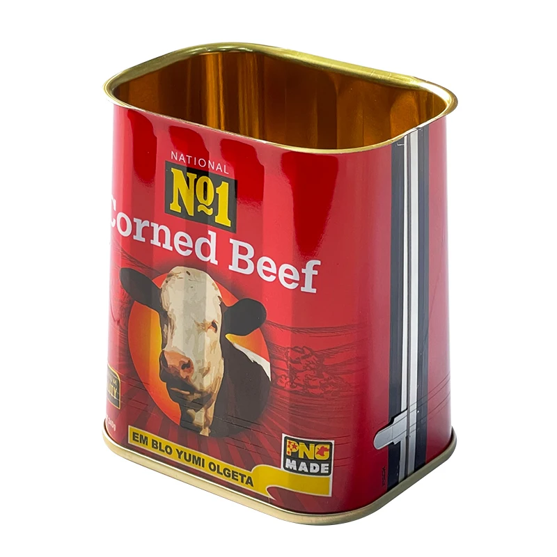 Food Grade Key Welded Open Trapezoidal Can Metal Tin Can for Luncheon Meat or Corned Beef Metal Cans