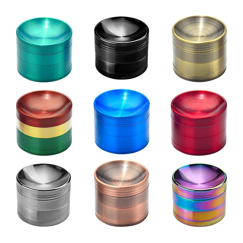 Custom Logo Grinder 4 Layers Zinc Alloy Mixed Color Modern Wholesale Popular Hot Sale Herb Grinder