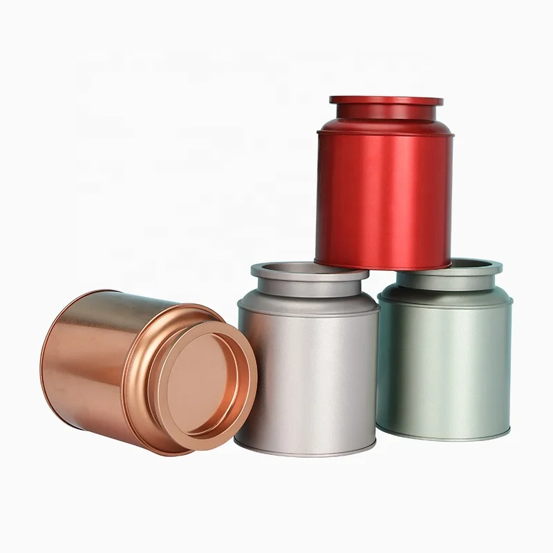 Unique Design Reusable Airtight Lid Tea Tin Can Rose Gold Snack Food Can