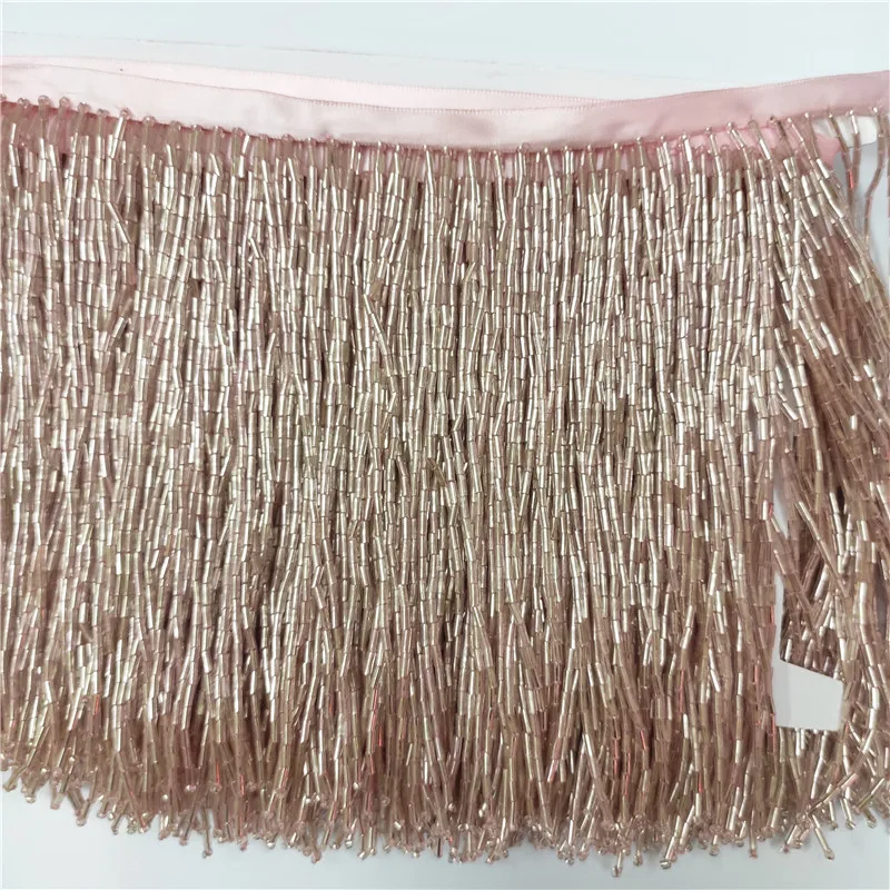 Silver Crystal Fringes Glass Beaded Fringe Tassel Trim for Garment Accessories
