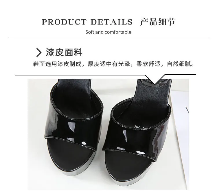 2022 New Sexy 13Cm Solid High Heel Platform Open Toe Sandal Pole Dance Shoes Stripper Heels