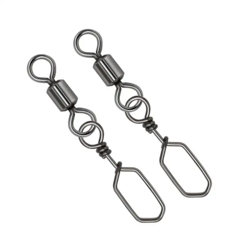 Ocean boat Fishing Connector Rolling Swivels With Square Snaps Stainless Steel Fishing Lure Swivel Hook
