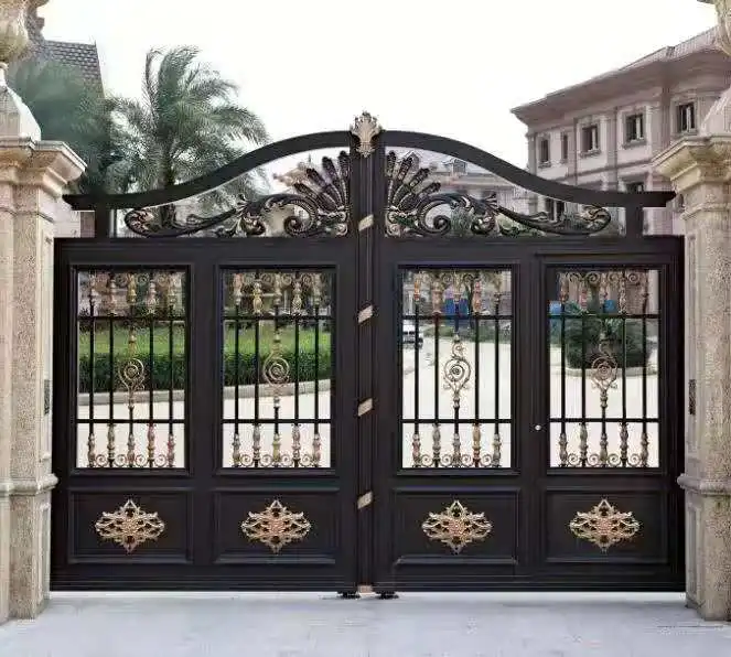 Modern Design Motorized Automatic Aluminum Driveway Gate For Home And Garden