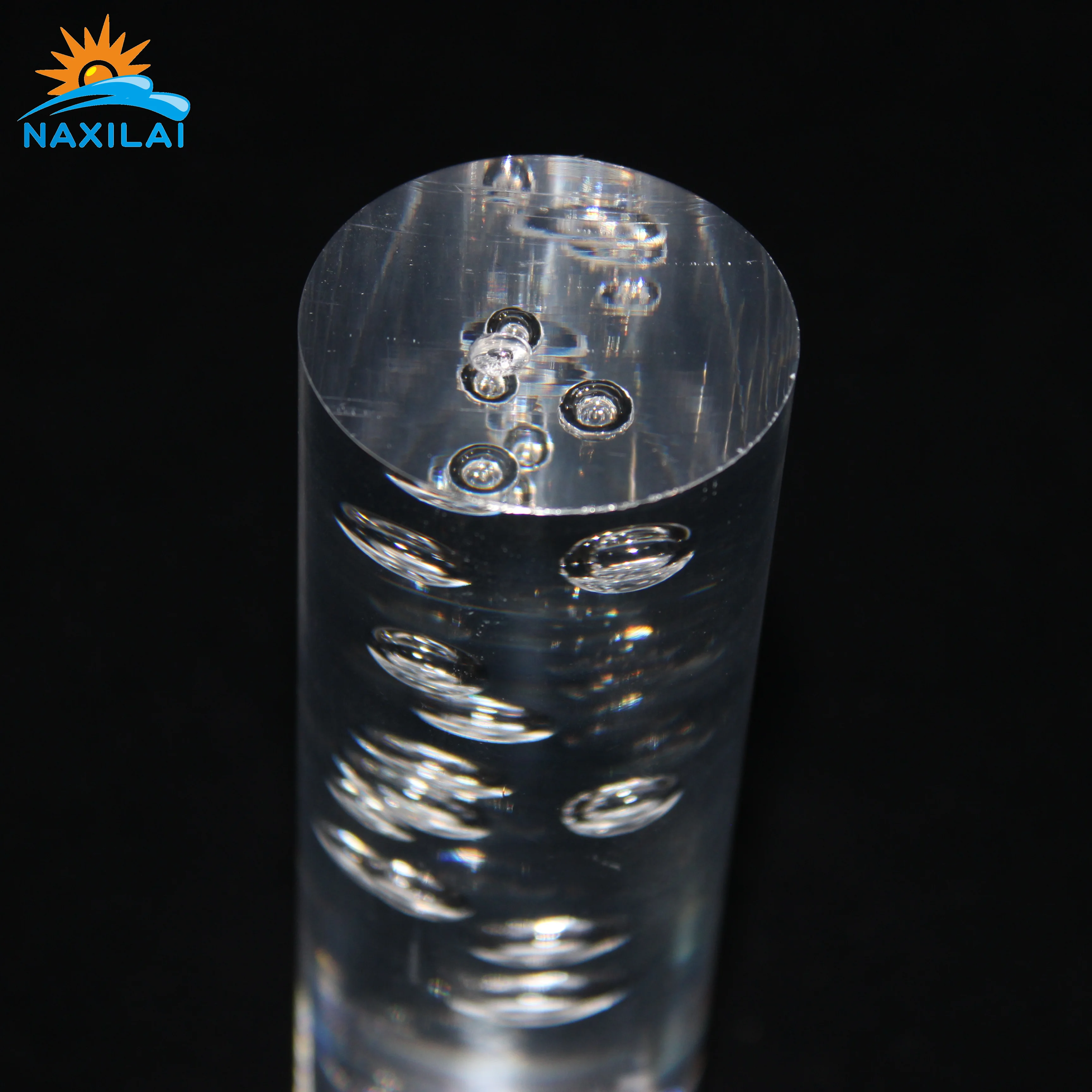 Naxilai Guangzhou factory custom 20mm 25mm 30mm 40mm 50mm plastic acrylic pmma bubble rod clear round rod