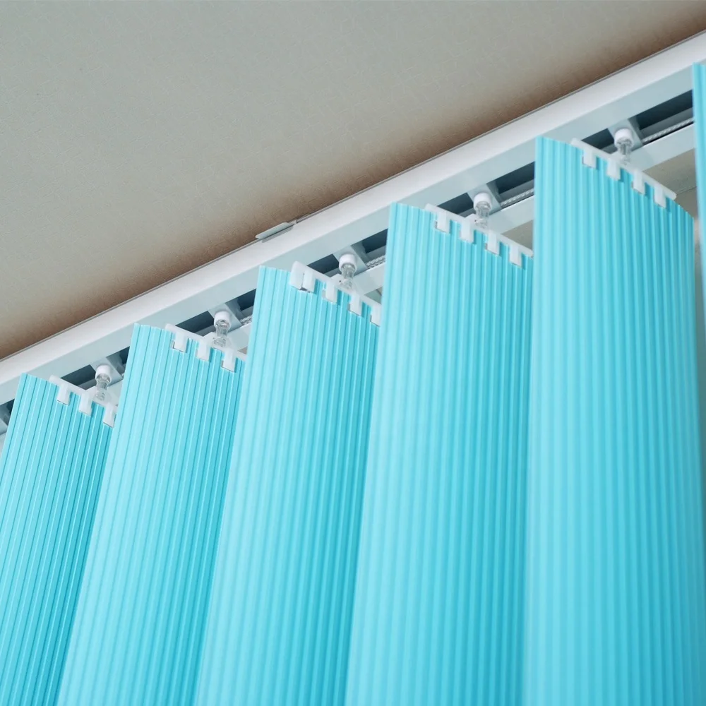 
Factory Custom Motorized Window Sunscreen Blackout Vertical Smart Shades Fan Blind Fabric Electric French Window Horizontal 