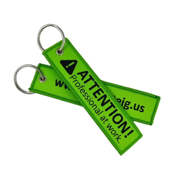 Hight quality custom woven keychains embroidered key tags wholesale