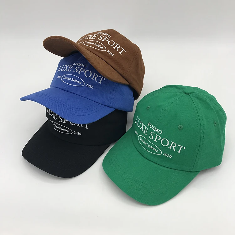 6 Panel Black Blank Cotton Unstructured Baseball Dad Hats Caps Sports Plain with Custom Embroidery Logo for Man Women