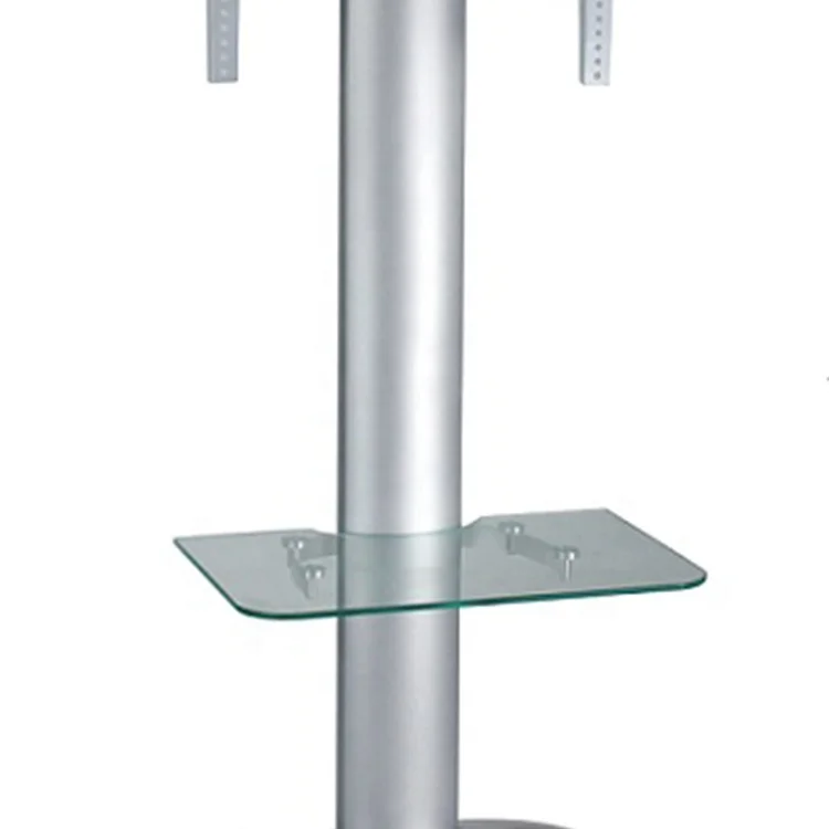 Aluminum Mobile LCD Cart Stand Rolling Wheels White Floor Stand Mount TV Trolley