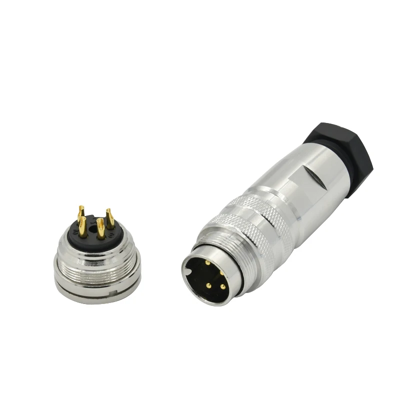 M16 Straight 2 3 4 5 6 7 8 12 14 19 24 Pin Male Female Soldering Metal Plug Automotive Field Assembly Connector