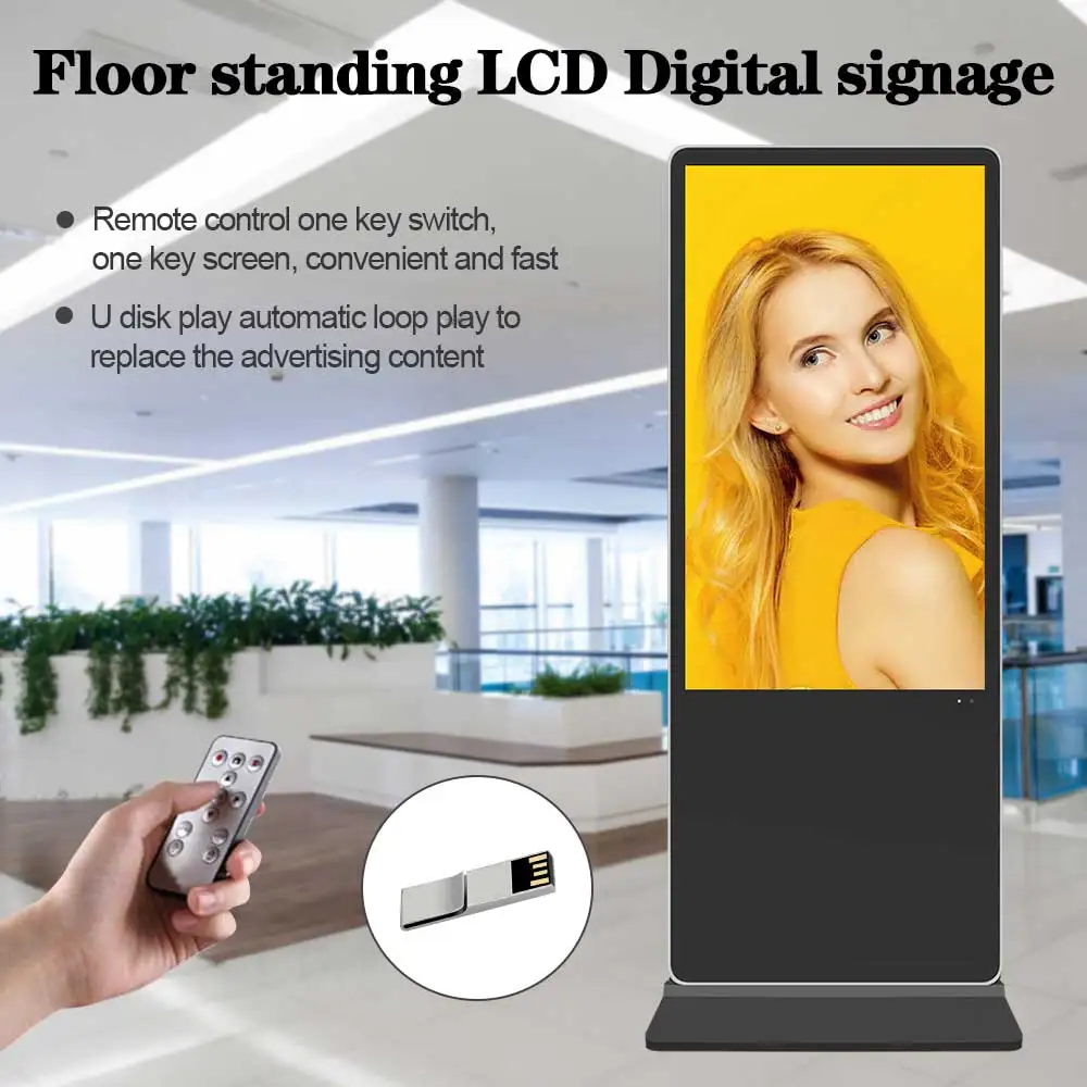 Indoor touch advertising video  screen  43 55 65 inch commercial Android lcd digit signag display