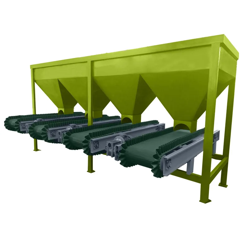 High Productive Aggregate Weighing System Large Capacity 4 Bins Cement Concrete Batching Bin