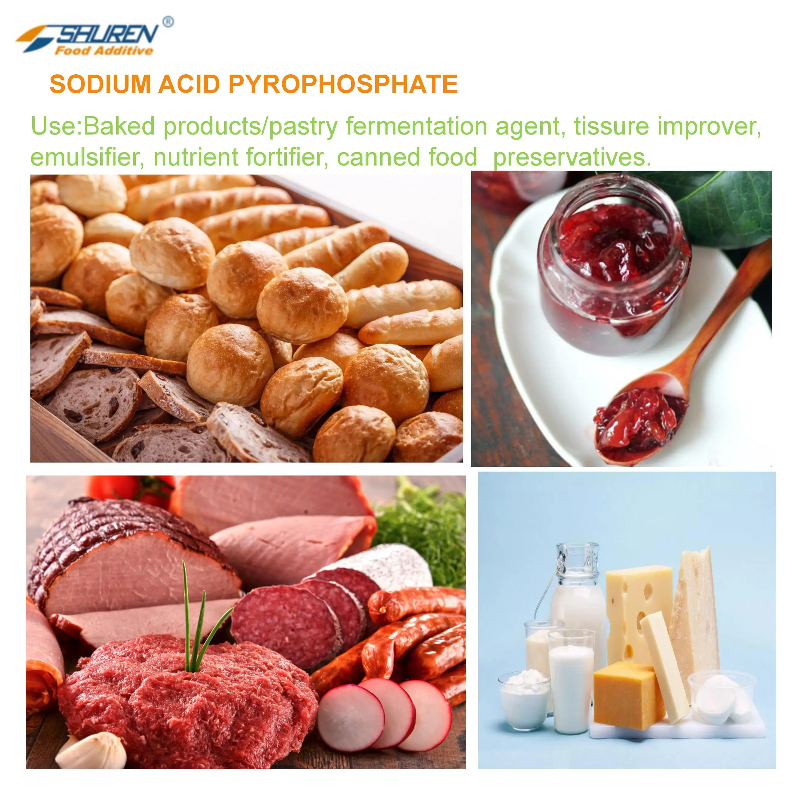 Food Grade Food Additive Sodium Acid Pyrophosphate (SAPP)/ Acid Sodium Pyrophosphate