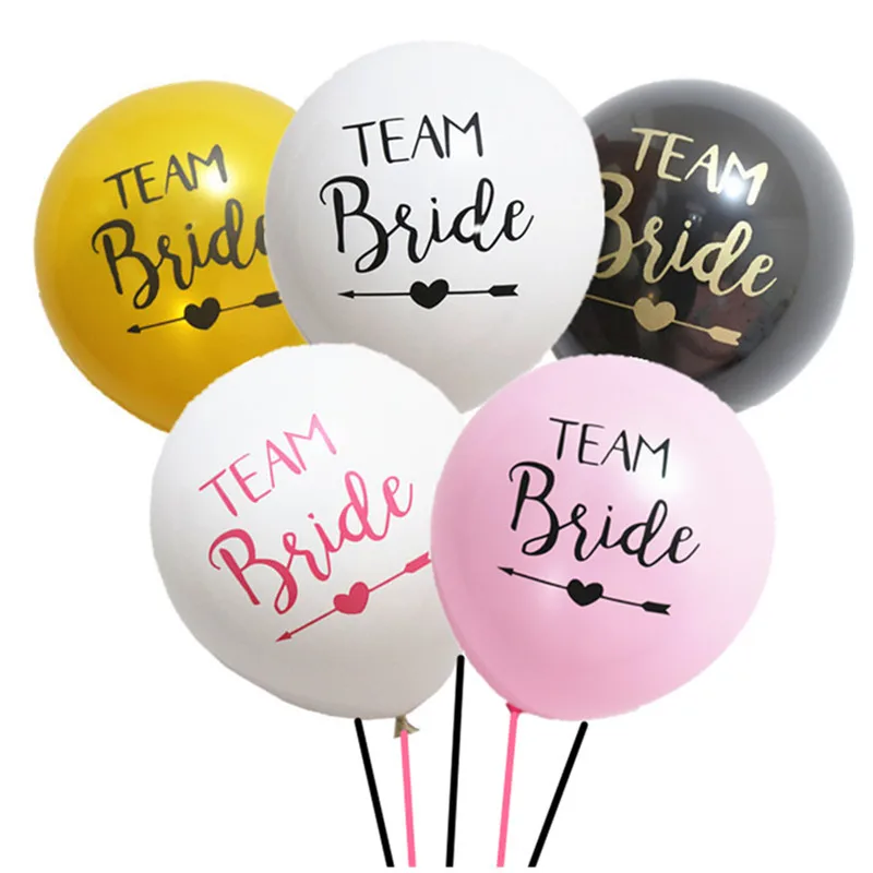 
New design 10inches in stock 2G 10pcs set team bride printed Bachelor party decoration latex balloon 