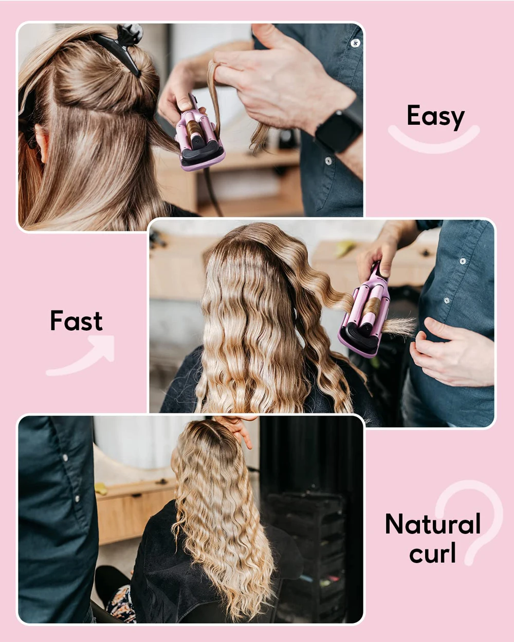 Triple Barrel Iconic Hair Tool Deep Wave Electric Waver Hair Crimper Hair Flat Iron