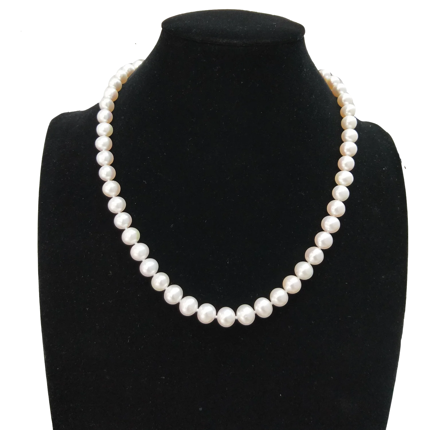 Natural Genuine Real 8.5-9mm AAA Traditional Pearl Necklace White Round Fresh Water Pearl Necklace