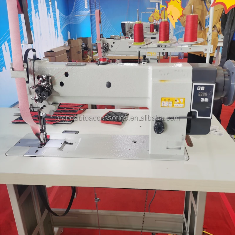 Two needles and single needles 5d leather & pvc coil car mat sewing machine