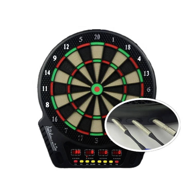 Electronic Dart Board Interactive Toys 42cm Plastic Electronic LCD Display Dartboard Soft Dart Game Machine 6 Darts 24 Tips