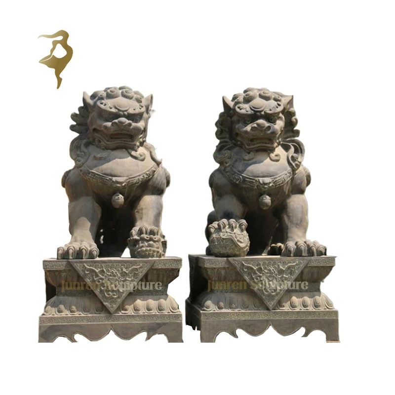 Outdoor Garden Home Decoration Copper Art Metal Craft Large Chinese Lion Sculpture Bronze Foo Dog Statue