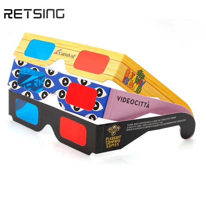 
Custom Printing Red Cyan 3d Paper Glasses Anaglyph Glasses For 3D Movie Video 