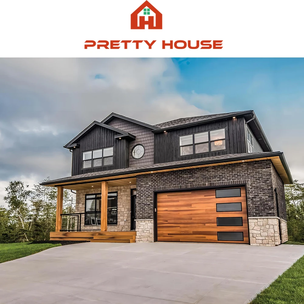 wood veneer hand carved pvc stacking garage doors