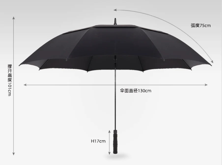 best Umbrella Wholesale Custom Logo big Double Canopy Vented Windproof Umbrella Automatic Open Straight Golf Umbrella with logo