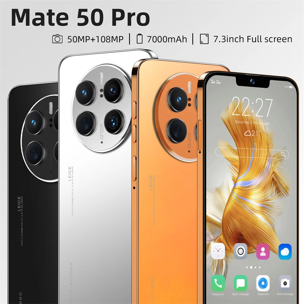 Original Mate50Pro mobile phone 7.3 inch full screen global unlock 5G big screen smartphone