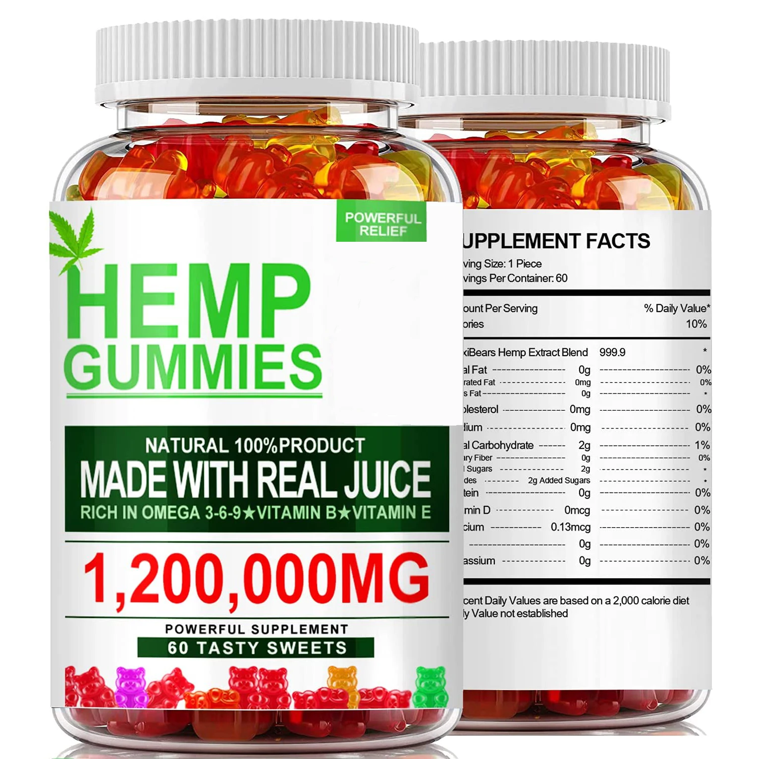 oem private label high quality organic gummy bears full spectrum premium pure 30000mg vitamin gummies