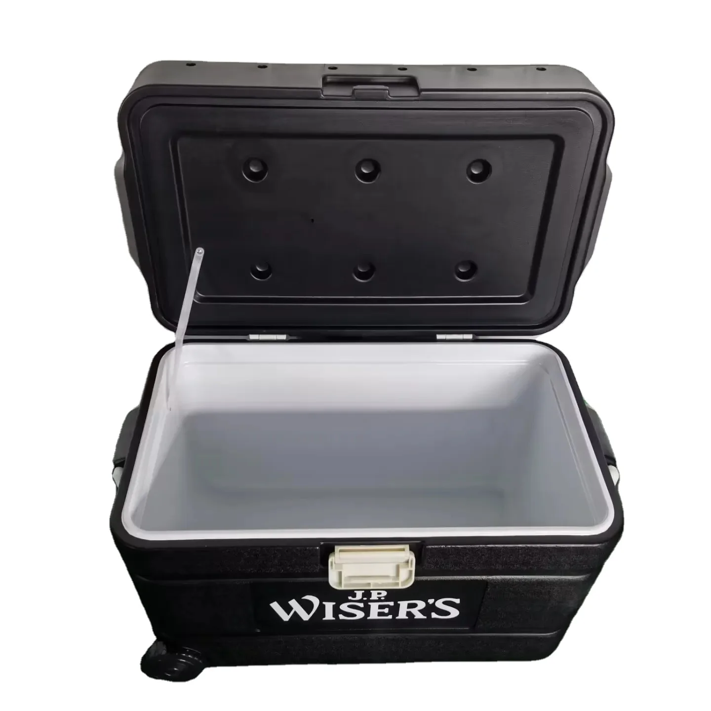 Air Hockey Game Table Cooler Box with Mini Ice Hockey Game on top