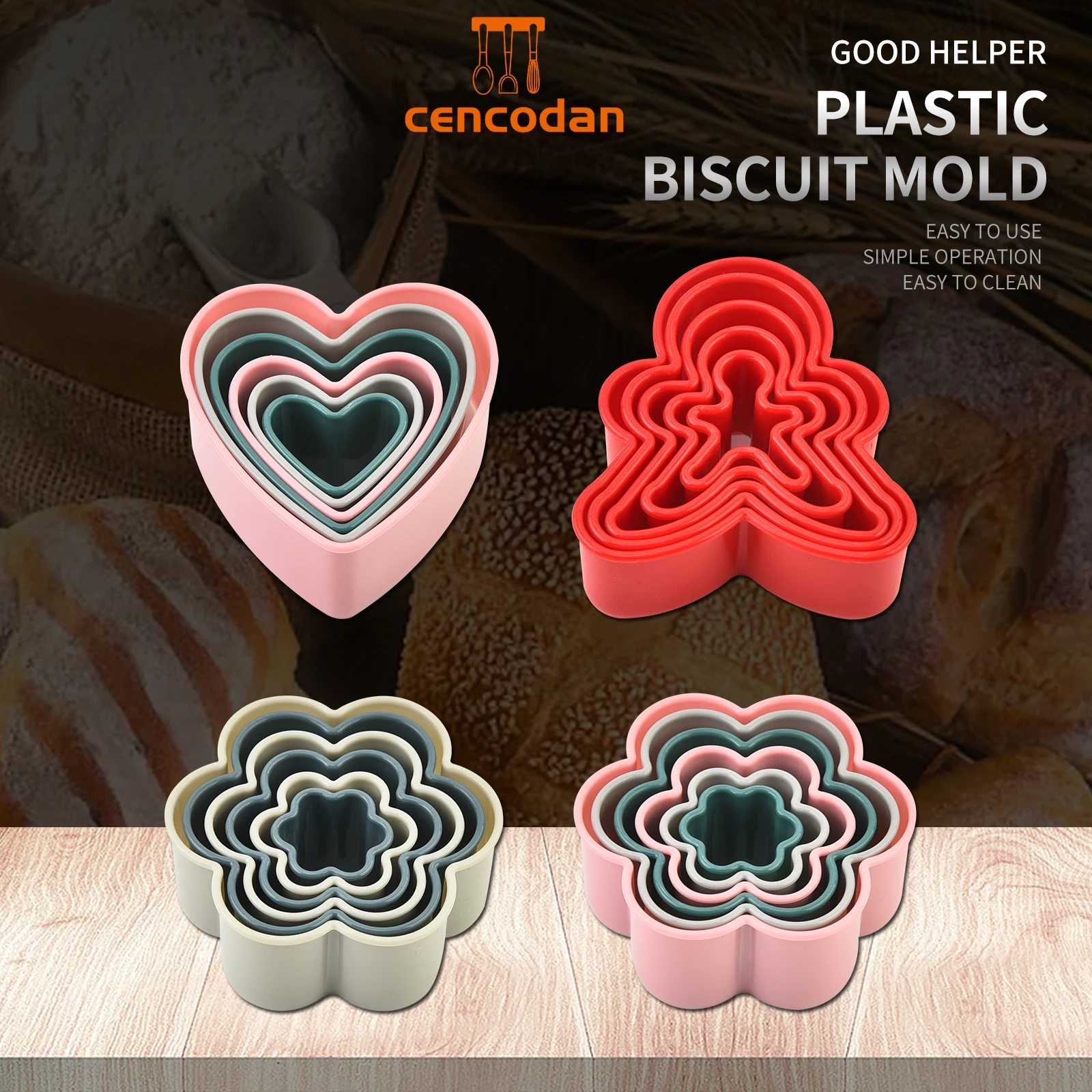 Plastic PP Cookie Cutter Mold Set 23pcs Biscuit Mould Tools