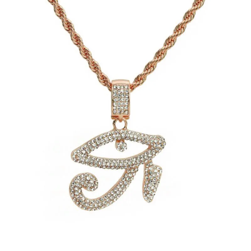 DUYIZHAO Newest Design Hip Hop Jewelry Gold Plated Iced out Specific Eye Pendant