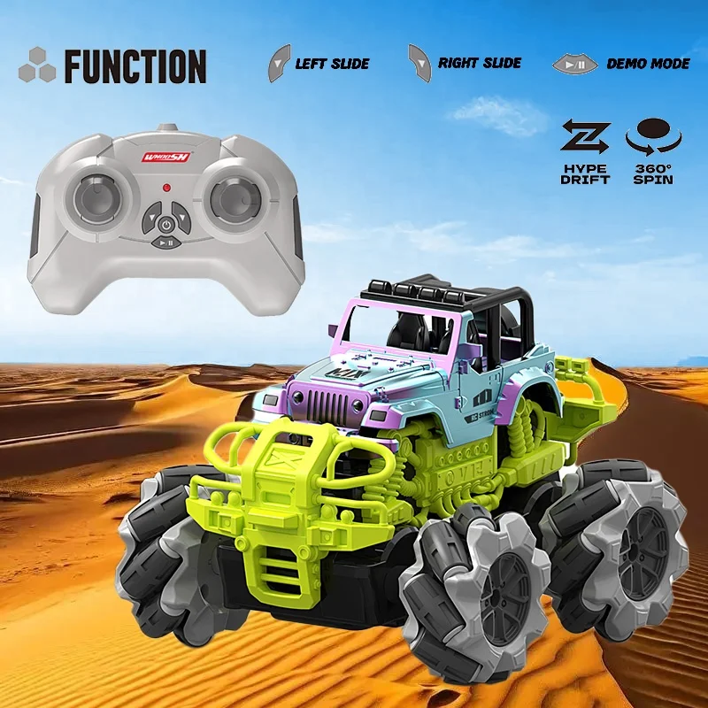 AiJH Fun RC Racing Drift Stunt Car With Charging Light USB Cable Included Remote Control Car  For Kids