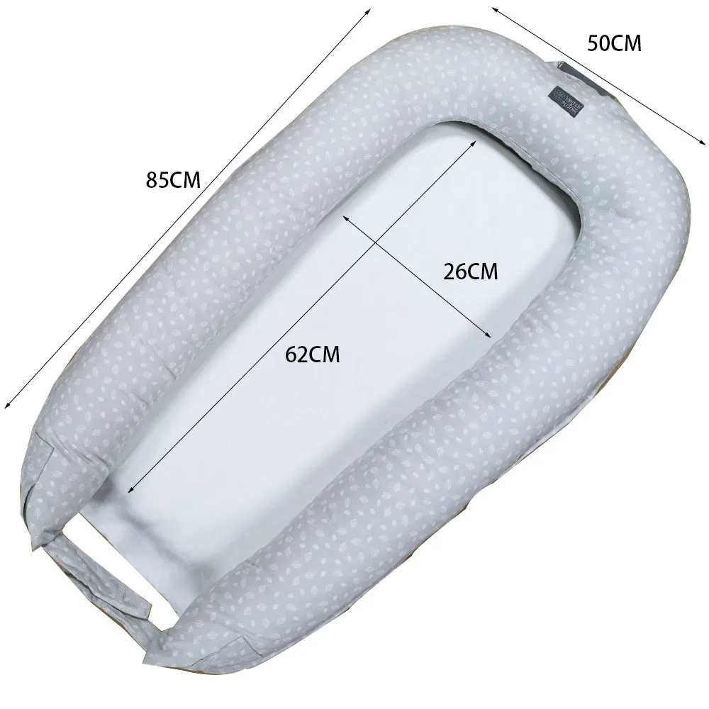 
100% Soft Cotton Breathable Portable Co-Sleeping Bassinet Newborn Baby Nest Lounger 