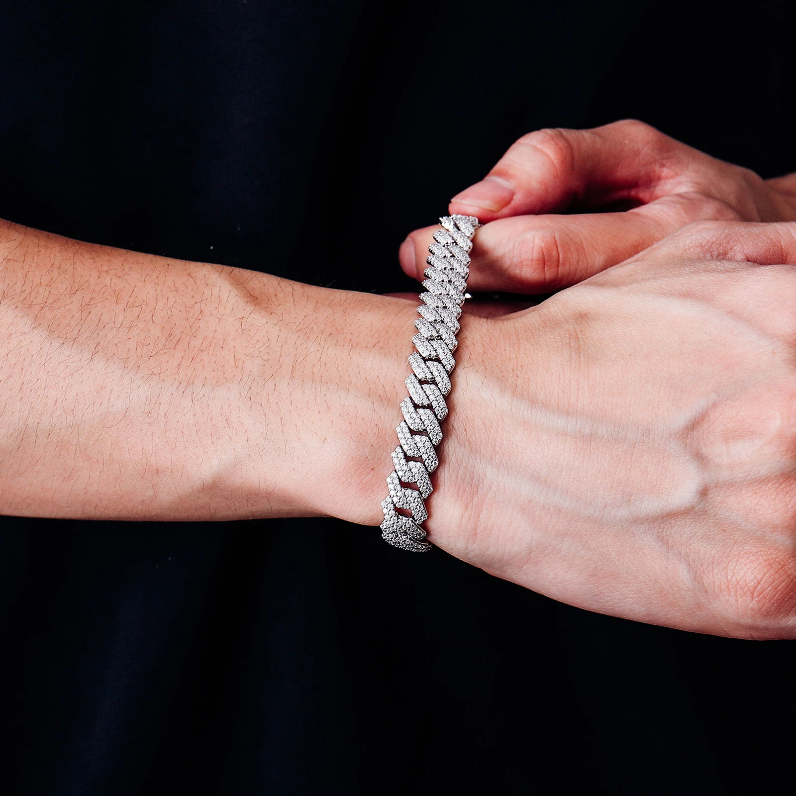 22 inches Width 8 mm 925 Sterling Silver Cuban Necklace moissanite cuban chain  Hip Hop Anniversary Gift  cuban link chain